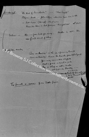 DOCUMENT WRITTEN BY FR.BROWNE TITLES OF HIS PHOTOGRAPHS